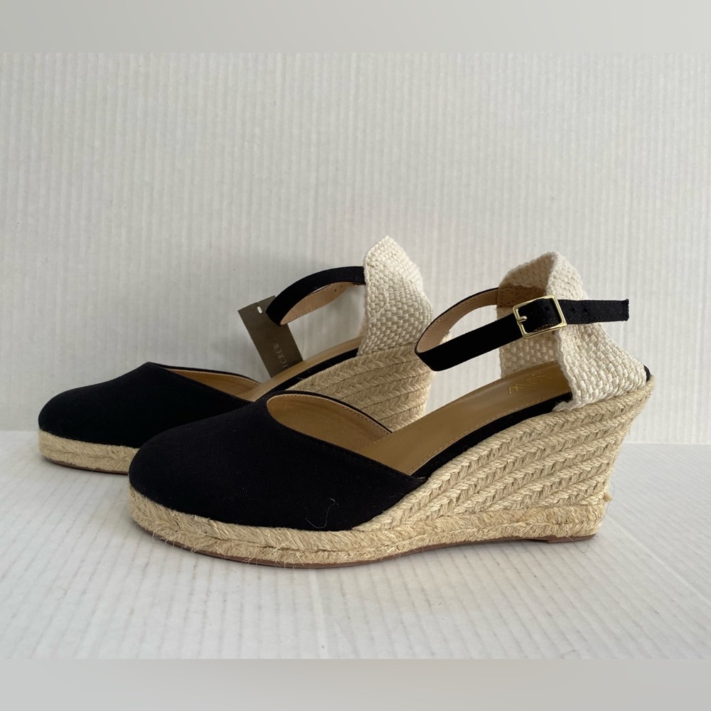 New J Crew Ankle-strap espadrille wedges size 8